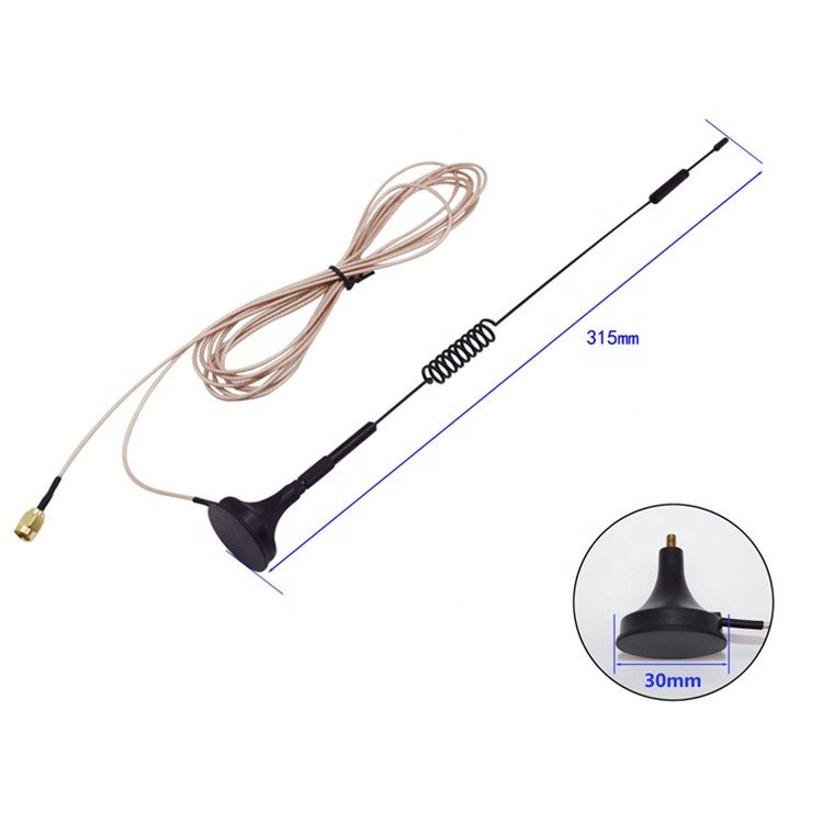 External high gain 9dbi omni lte 900mhz 868/915mhz helical antenna 3g disc 4g lte rf GSM GPRS whip magnetic base antenna
