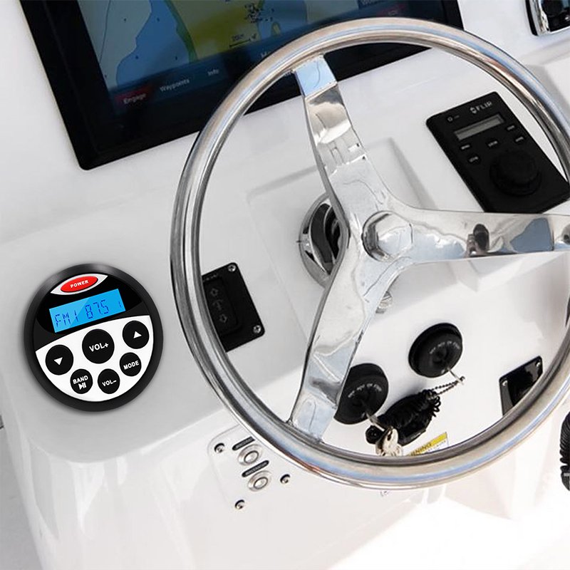Marine Radio Waterproof Stereo Motorcycle Audio Car MP3 Player Radio Antenna FM AM for Yacht ATV UTV Tractor