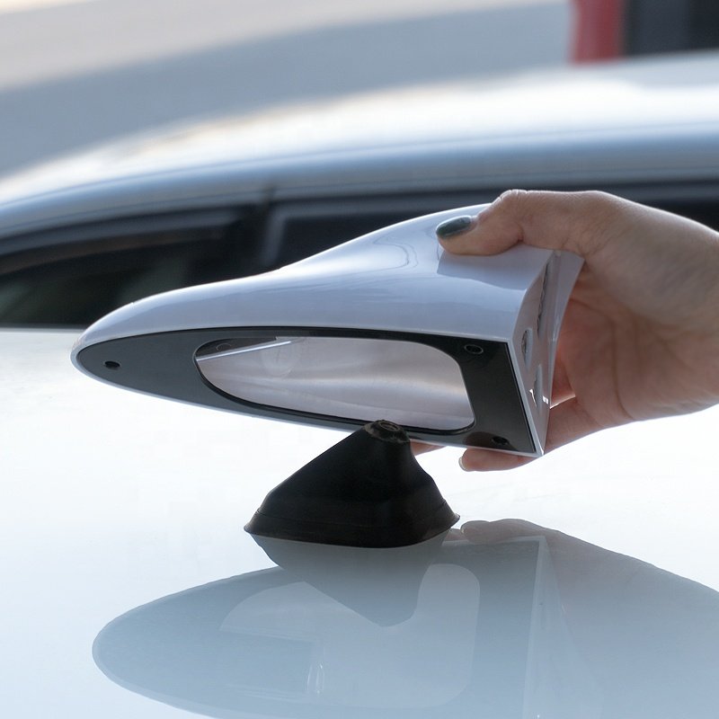Solar Shark Fin Antenna LED Light Antennas Remote Control Roof Tail Flashing Warning Lights for Cars Accessories OEM D10C