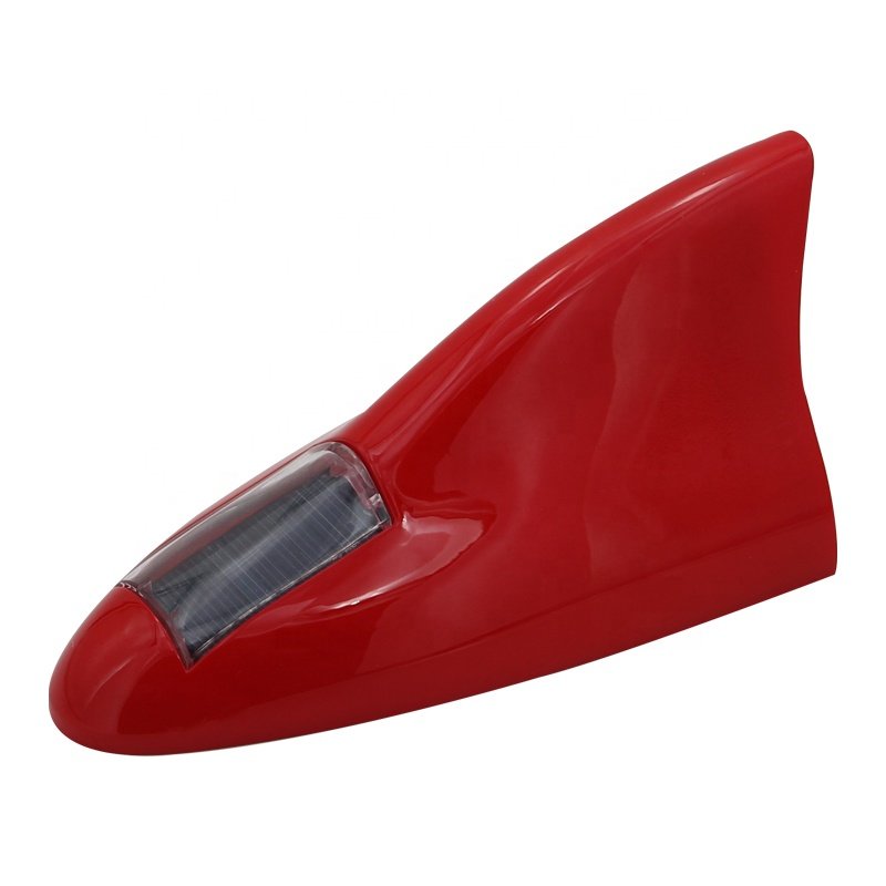 Solar Shark Fin Antenna LED Light Antennas Remote Control Roof Tail Flashing Warning Lights for Cars Accessories OEM D10C