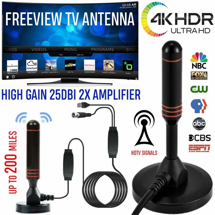 30dBi DVB-T2 Digital TV Magnetic Base MCX Antenna for RTL SDR USB Stick Receiver