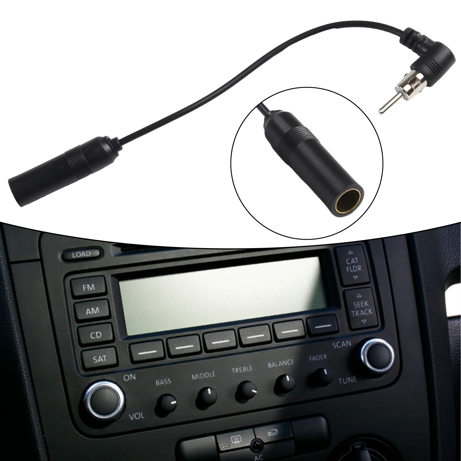 Car Radio Audio Installation FM/AM Antenna Din 41585 Male to Female Cable for Car Audio Modified DVD Navigation CD Player
