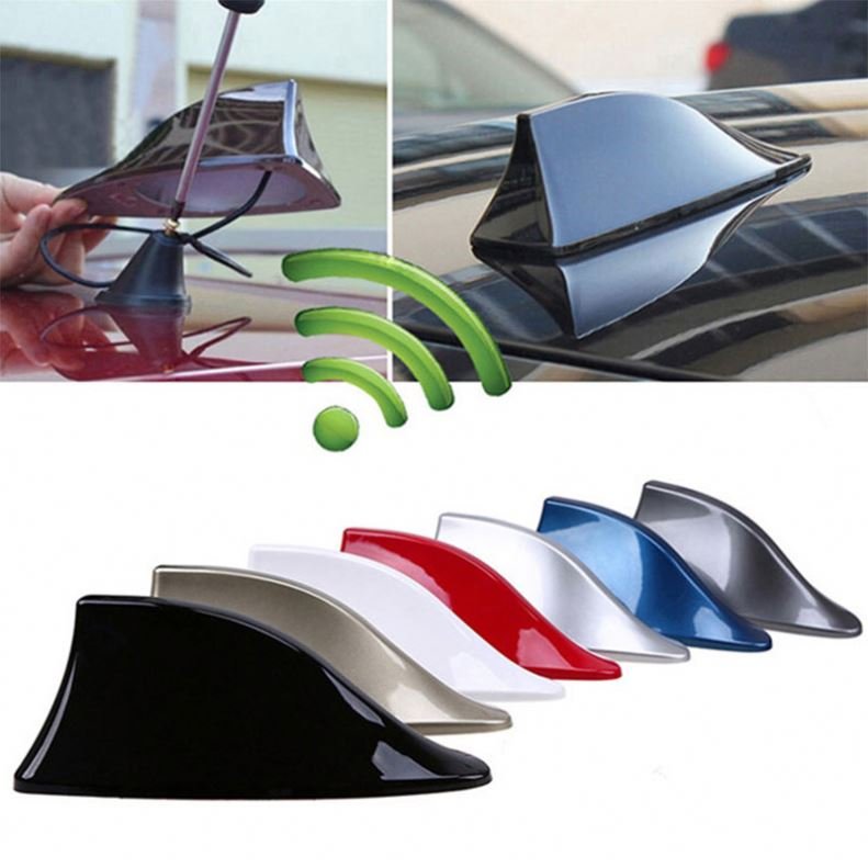 Car Radio Shark Fin Car Shark Antenna Radio FM Signal Design for All Automobiles Aerials Auto Exterior Styling Replacement Parts