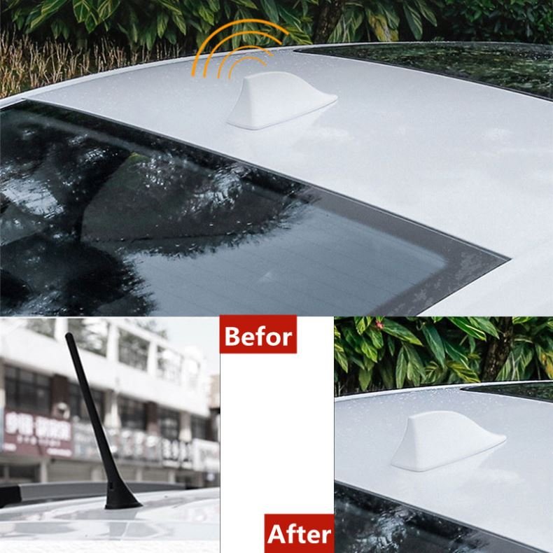 Car Radio Shark Fin Car Shark Antenna Radio FM Signal Design for All Automobiles Aerials Auto Exterior Styling Replacement Parts