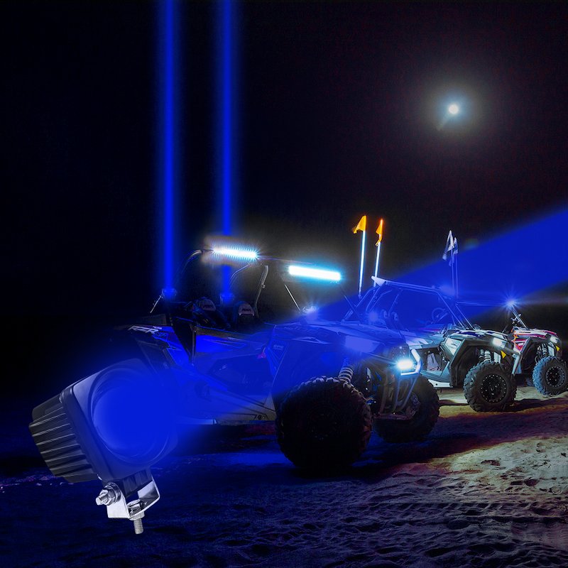 New Laser LED Safety Whip Multicolor Chasing Colors LED Lighted Whip Antennas Flag Pole for ATV UTV Buggy RZR Offroad Car
