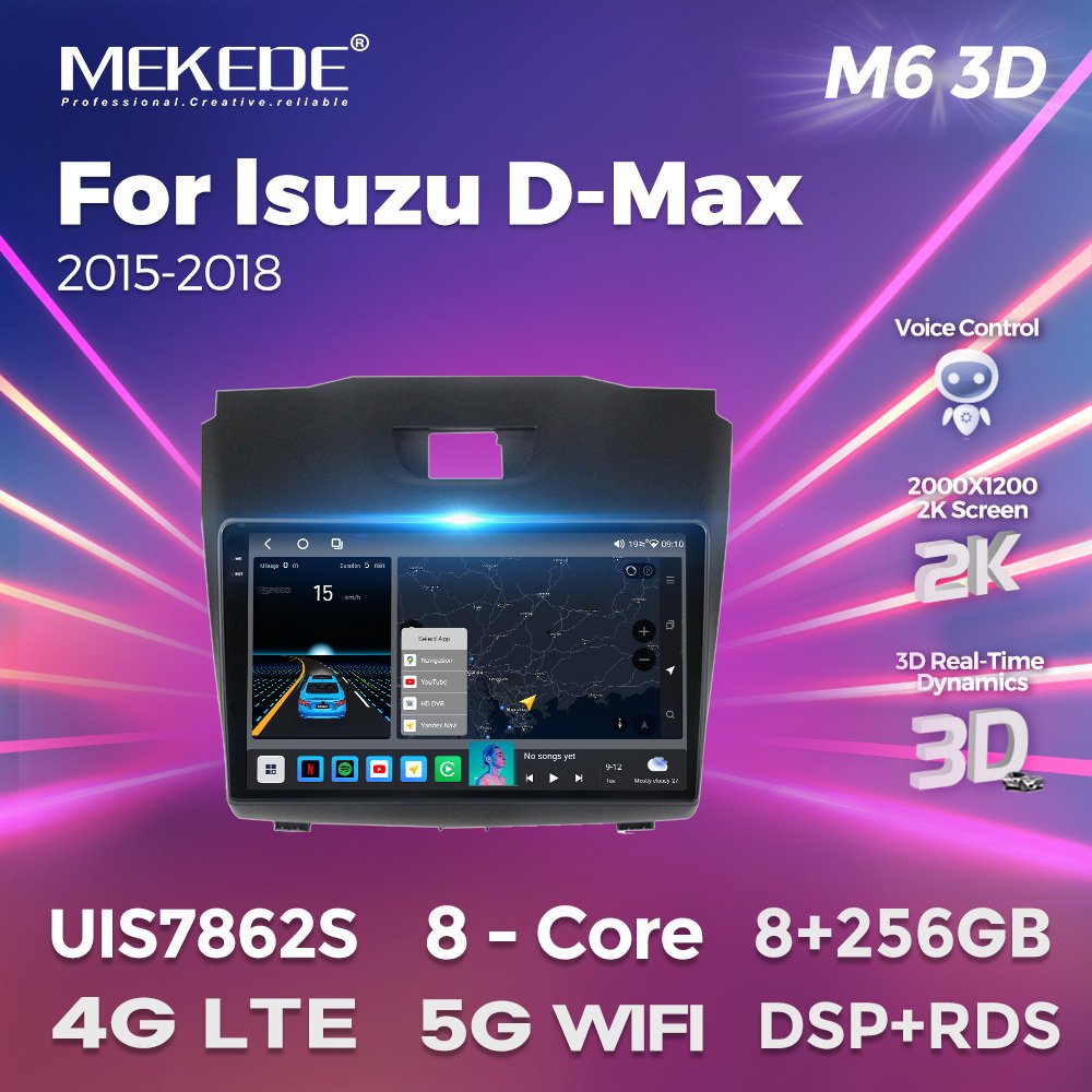 MEKEDE M6 PRO Android QLED 2K Screen Car Gps Fm Car Radio for Isuzu D-Max 2015-2018 DSP GPS BT Car Android Player Touch Screen