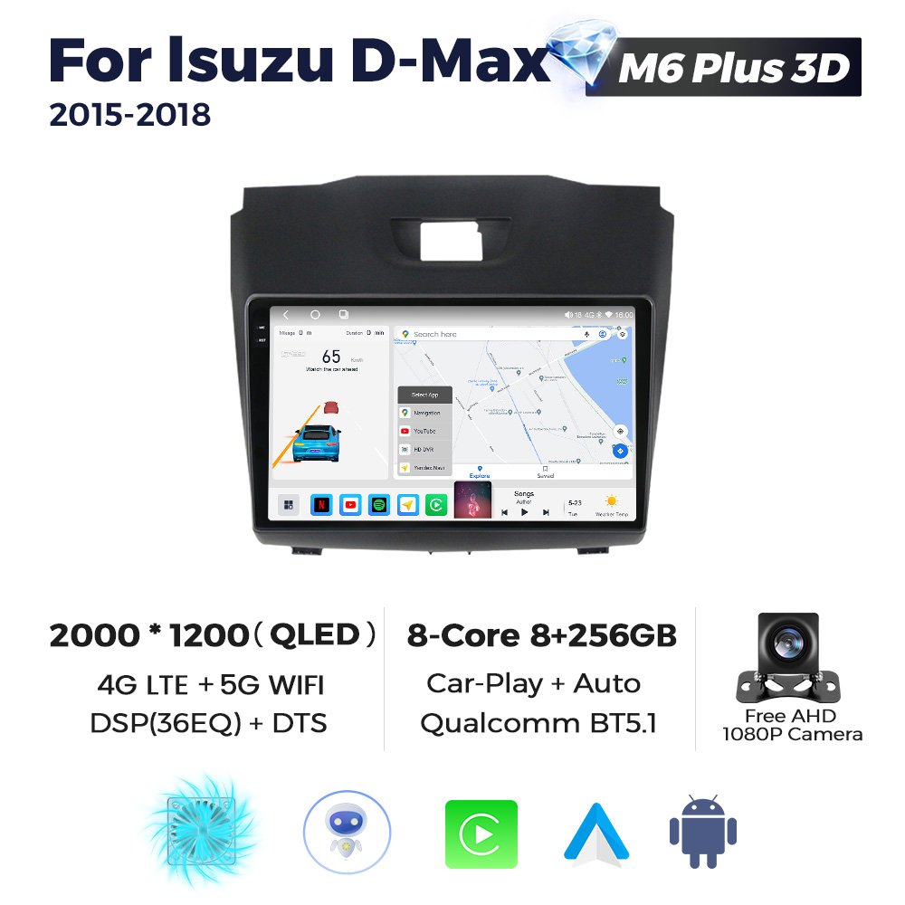 MEKEDE M6 PRO Android QLED 2K Screen Car Gps Fm Car Radio for Isuzu D-Max 2015-2018 DSP GPS BT Car Android Player Touch Screen