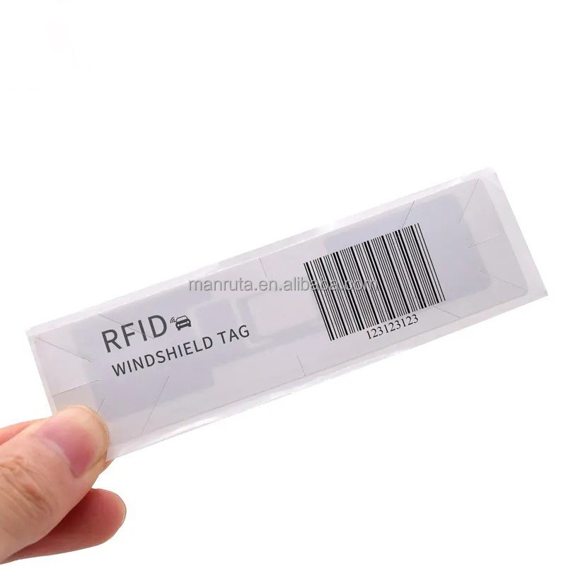 Best Seller Rfid Tag Vehicle Windshield Sticker EPC Gen2 ISO18000-6c Windshield Uhf Sticker for Car Window