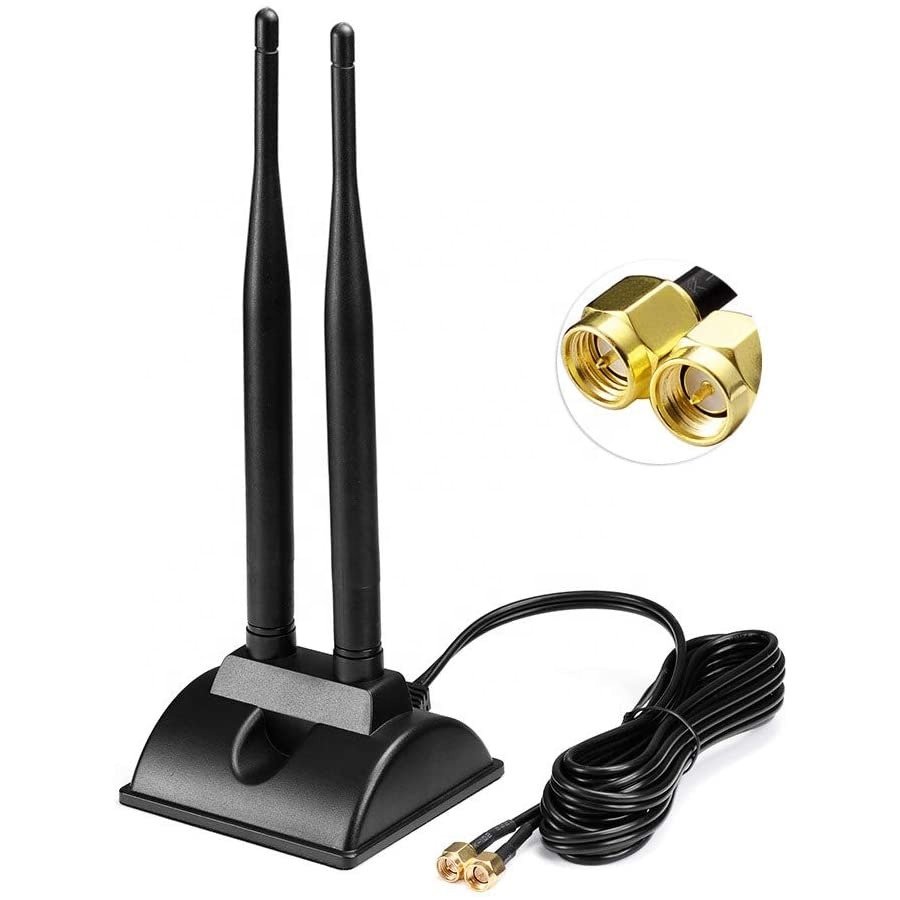 2.4GHz 5GHz Magnetic Base SMA Male Omni Antenna WiFi Car Trailer Security Camera Wireless Range Signal Dual Band 2.4G Antenna