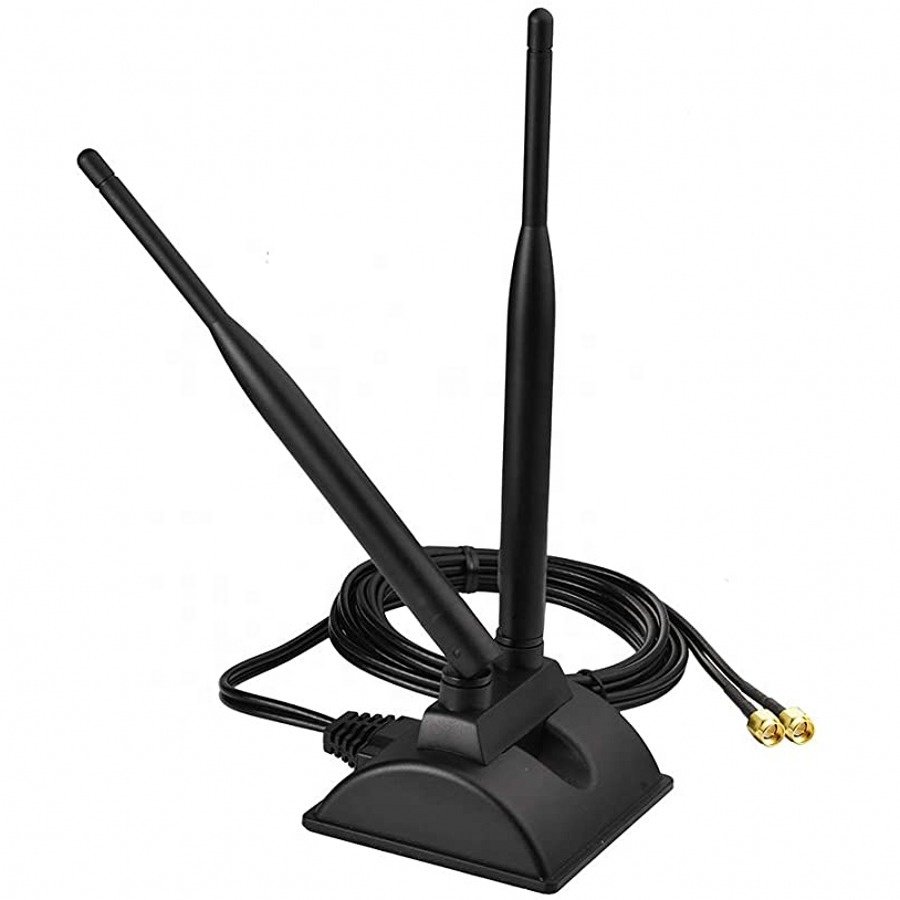 2.4GHz 5GHz Magnetic Base SMA Male Omni Antenna WiFi Car Trailer Security Camera Wireless Range Signal Dual Band 2.4G Antenna