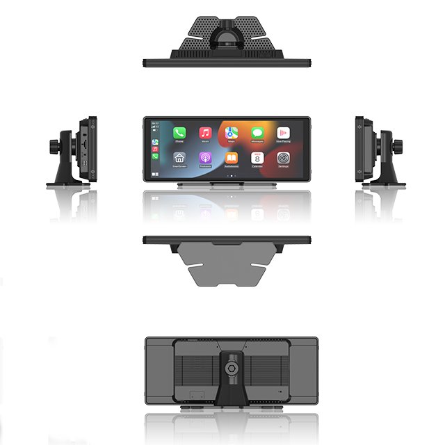 10.26 Inch 2.5D Wireless Portable Carplay Car Stereo Wireless Android Auto Screen - with AUX/FM, Mirror Link, for All Vehicles