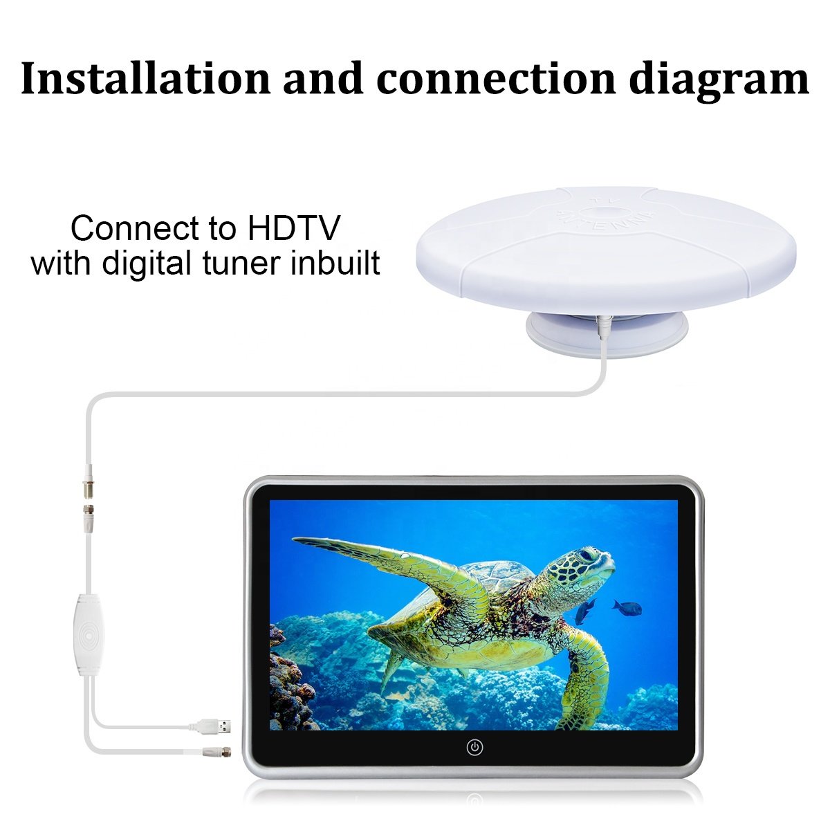 150 Miles Outdoor High Gain Outdoor TV Antenna UHF Vhf Long Range Car Marine Hdtv Digital RV Aerial TV Antenna