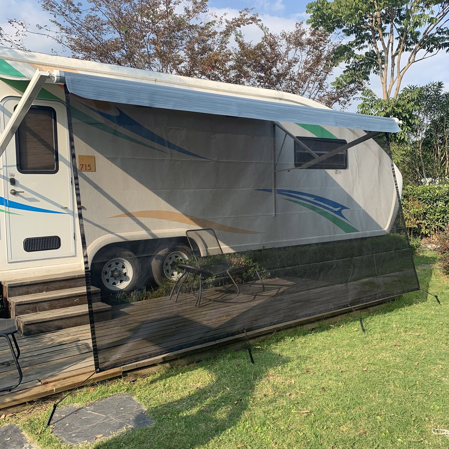 Tiroflx Hot Sale in European RV Caravan Awning Privacy Sun Shade End Wall Screen for Customization