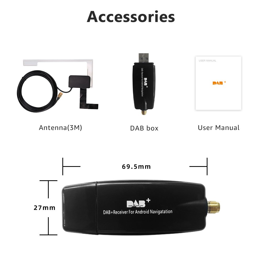 DAB+ Antenna Digital Radio Receiver Tuner Receiver for Universal Android Car Radio FM to DAB 009 Box Digital Audio Broadcasting