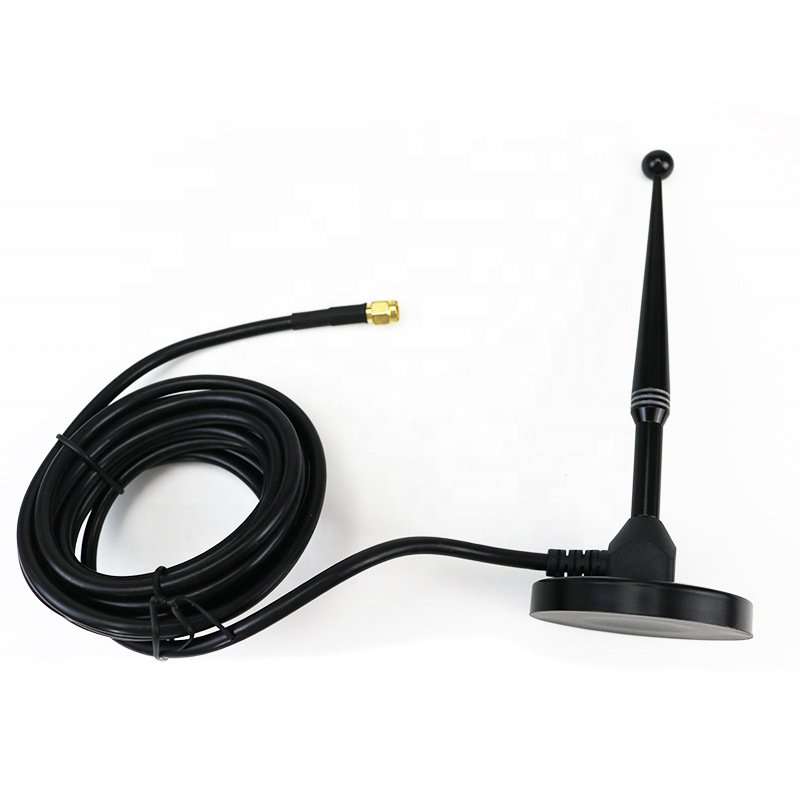 Waterproof Outdoor and indoor 433 MHz Large Base magnetic Sucker Antenna with 3 Meter Extension RG 58 Cable SMA Male