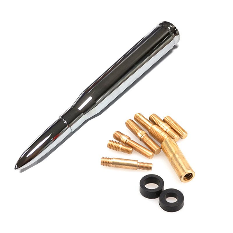 High Aluminum Billet Mirror Polishing Bullet Antenna Car/SUV/Truck Signal Antenna Durable Vehicle Antennas Universal