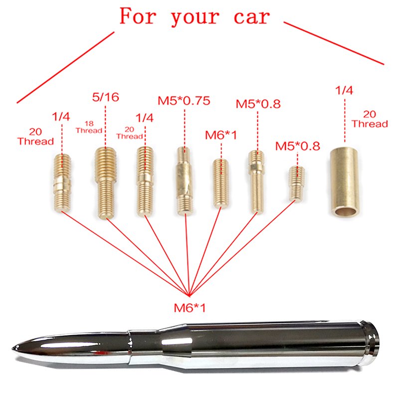 High Aluminum Billet Mirror Polishing Bullet Antenna Car/SUV/Truck Signal Antenna Durable Vehicle Antennas Universal