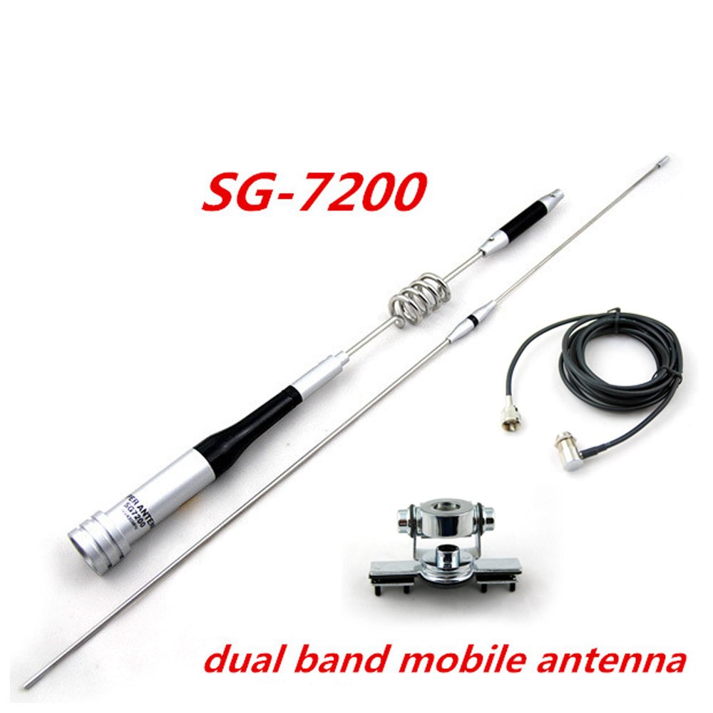 SG-7200 Communication Antenna Kit High Gain UHF/VHF Dual Band Antenna Mount Coaxial Cable Length 5M Mobile Car Radio Antenna