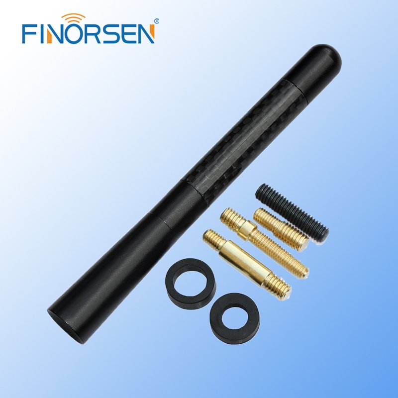 2018 Universal Car Antenna 12CM Carbon Fiber Aluminum With Screws Washer For Radio FM AM Car Styling Short Carbon Aerials