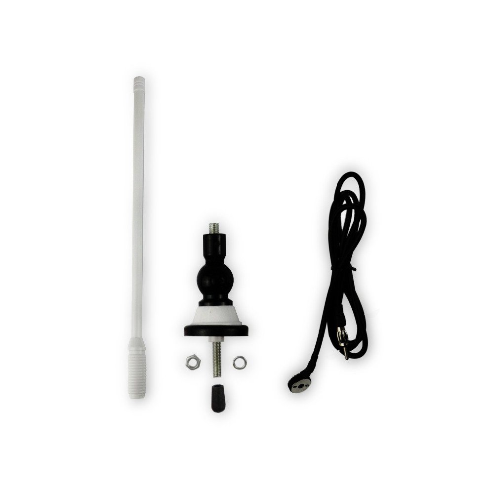 White Marine Boat Radio Antenna Waterproof Rubber Duck Dipole Flexible Marine FM AM Modulators for Car Yacht Tractor ATV UTV RV