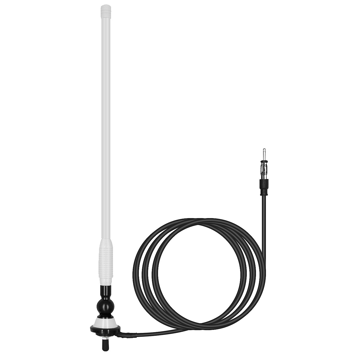 White Marine Boat Radio Antenna Waterproof Rubber Duck Dipole Flexible Marine FM AM Modulators for Car Yacht Tractor ATV UTV RV