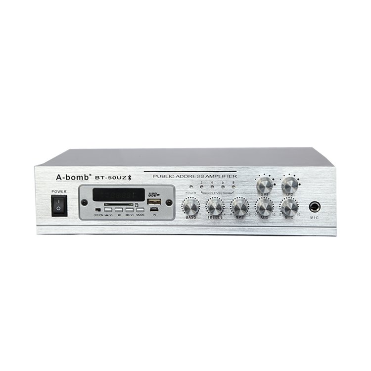 2024 Professional Mini Power Amplifier New Black 50W 2 Zones BT Audio for Home Restaurant Use 220V Antenna FM Radio Tuner