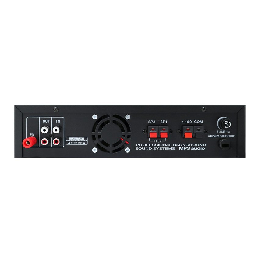 2024 Professional Mini Power Amplifier New Black 50W 2 Zones BT Audio for Home Restaurant Use 220V Antenna FM Radio Tuner