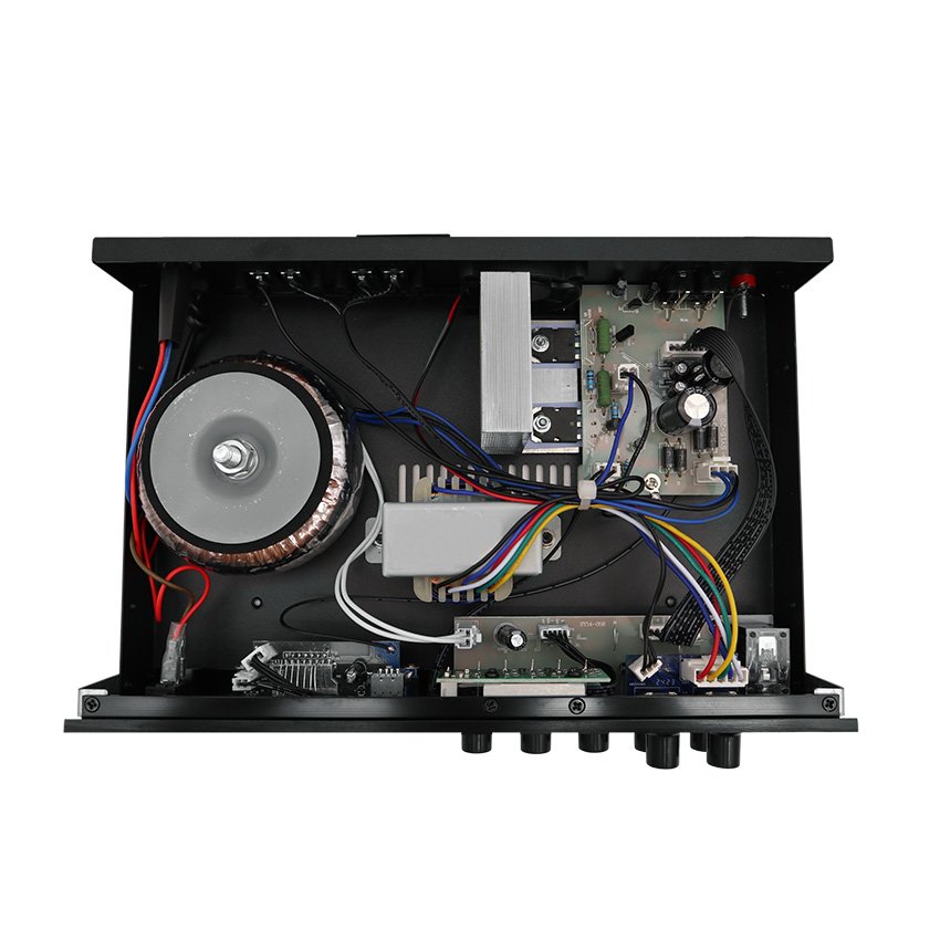 2024 Professional Mini Power Amplifier New Black 50W 2 Zones BT Audio for Home Restaurant Use 220V Antenna FM Radio Tuner
