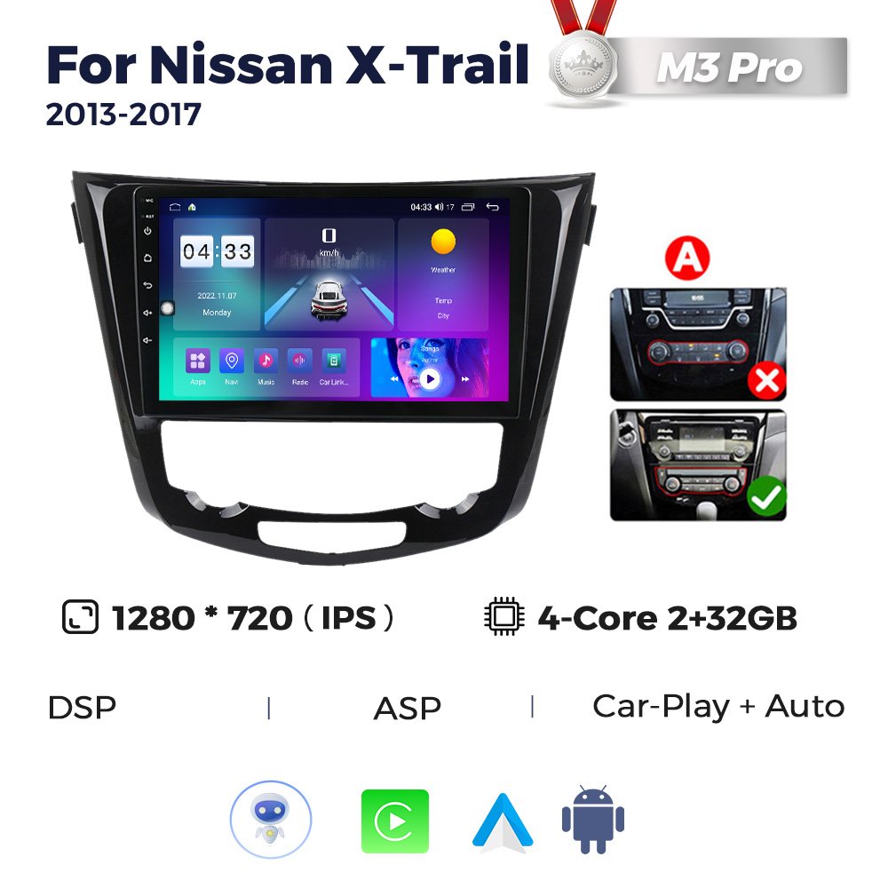 M6 PRO Android 12 2K QLED Screen Car Video for Nissan X-Trail 3 T32 2013 - 2017 Qashqai 2 J11 Car Auto Gps Monitor Radio System