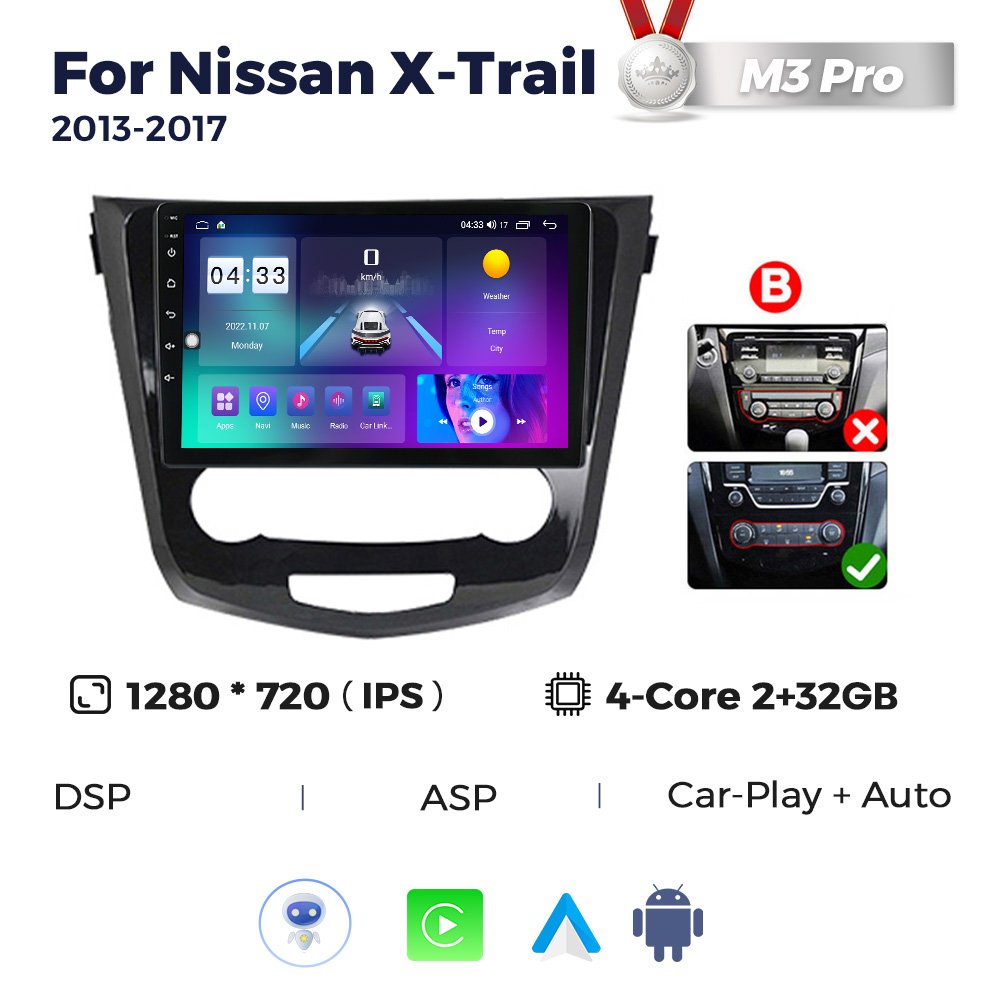 M6 PRO Android 12 2K QLED Screen Car Video for Nissan X-Trail 3 T32 2013 - 2017 Qashqai 2 J11 Car Auto Gps Monitor Radio System