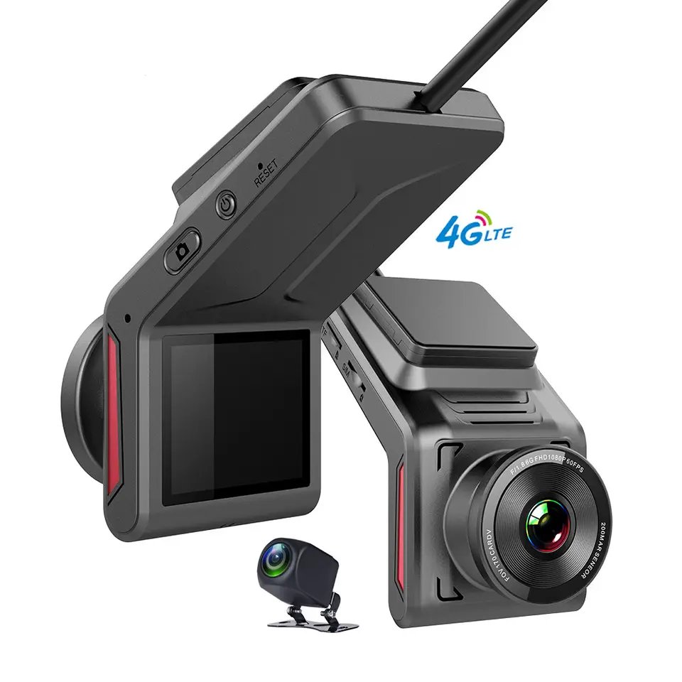 Front and Rear HD 4G Dual Lens Dash Cam Remote Monitoring Car Black Box with Wifi and GPS