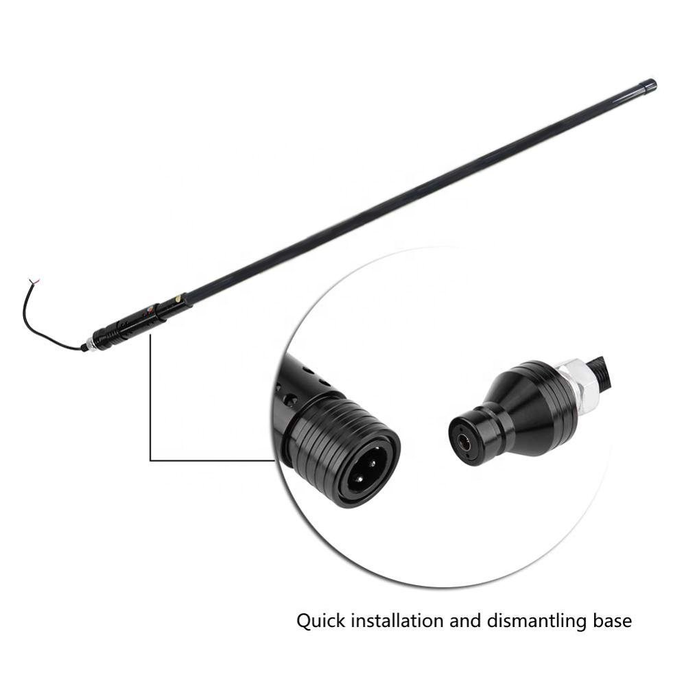 Dream Color 2-6 Foot LED Whip Antenna Light With Smoked Black Pole and Standard Flag for Polaris RZR 1000 Can Am UTV ATV Buggy