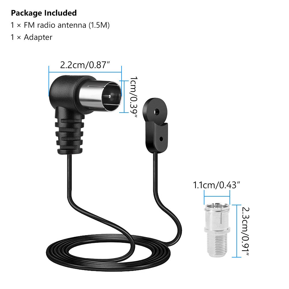 AM/FM/DAB Car Antenna 88-108MHz Transparent Double Parallel External F Fast Plug for Radio