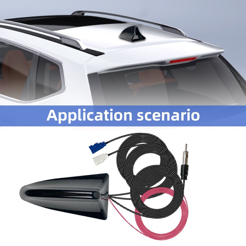 Car Signal Aerials Shark Fin Antenna FM AM DAB GPS Car Radio Shark Fin Antenna with SMA SMB Connector 160*80*85mm Abs+metal 360g