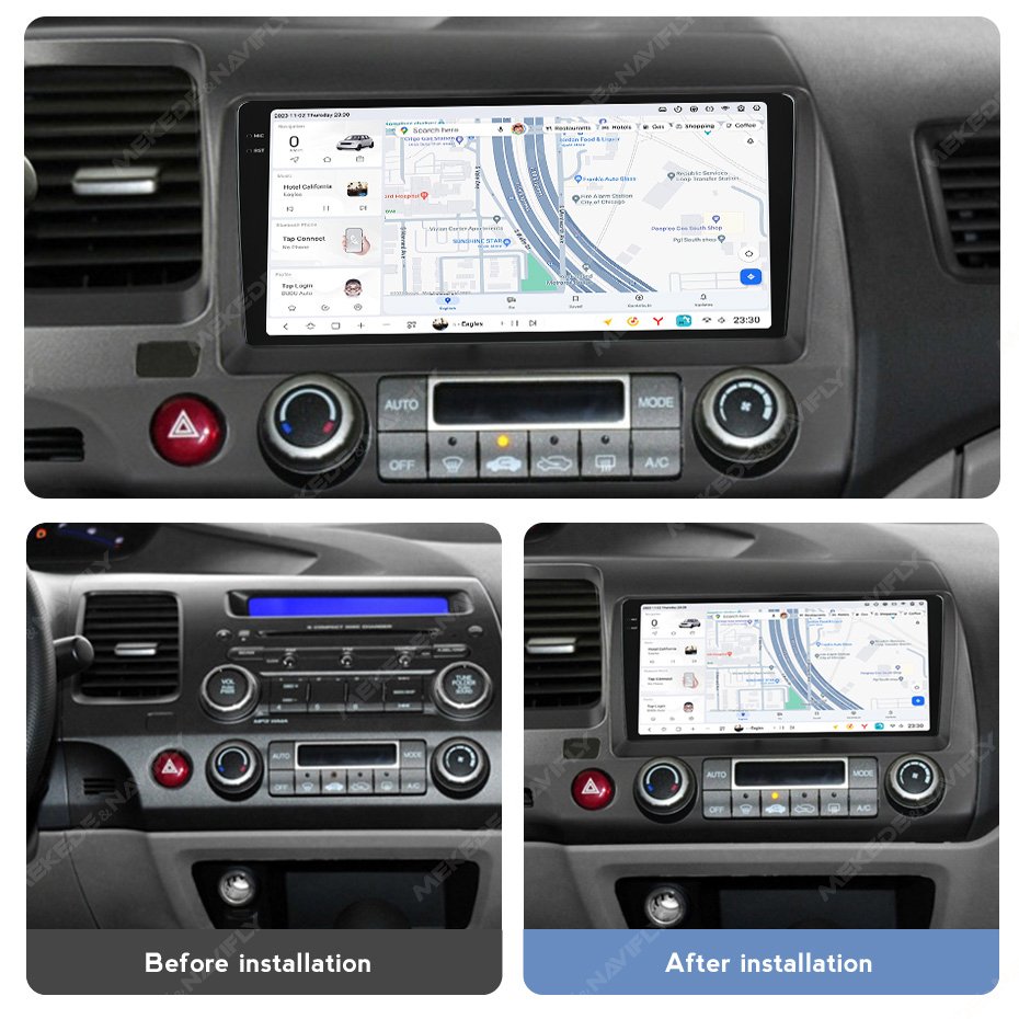 MEKEDE DUDU7 Car 8core 4G LTE WIFI 12+512GB Screen Gps Navigation for Honda Civic 2005-2012 Android Car Radio Cooling Fan