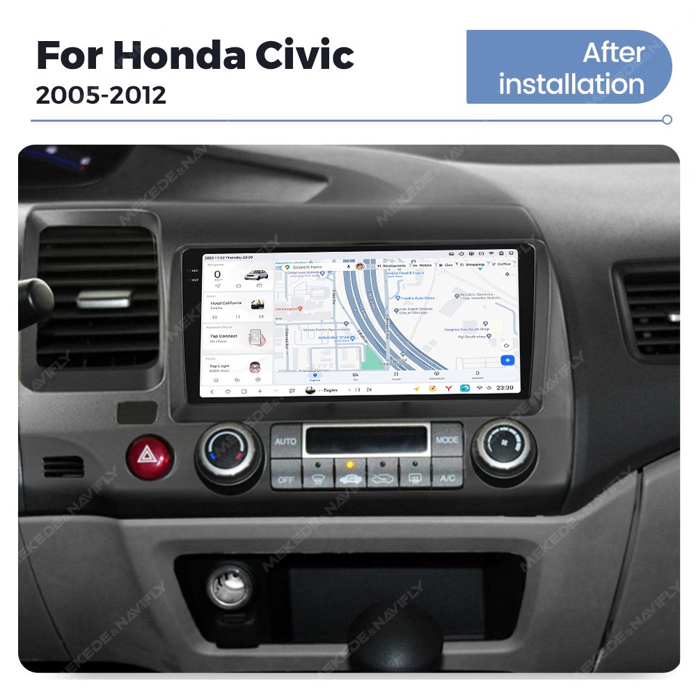 MEKEDE DUDU7 Car 8core 4G LTE WIFI 12+512GB Screen Gps Navigation for Honda Civic 2005-2012 Android Car Radio Cooling Fan