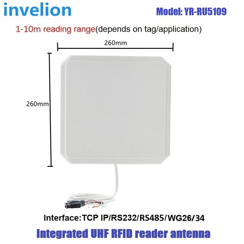 UHF RFID Integrated Reader TCP/IP RS232 Wiegand Long Range 1-10m Boom Barrier Gate for Car Parking Access Control System