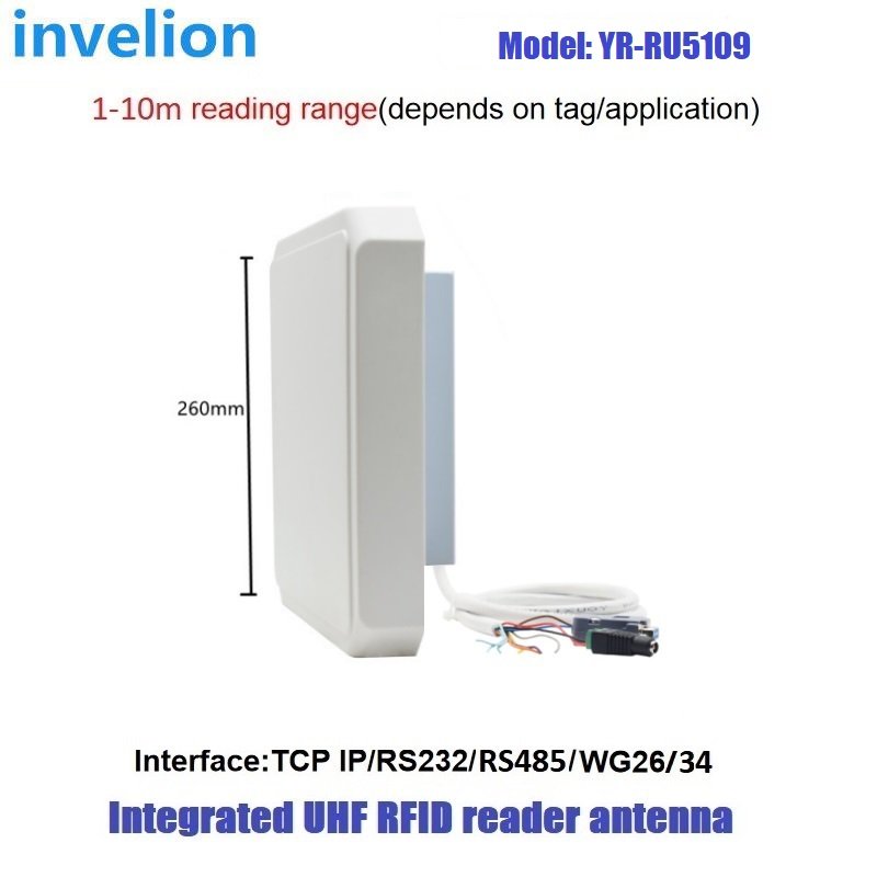UHF RFID Integrated Reader TCP/IP RS232 Wiegand Long Range 1-10m Boom Barrier Gate for Car Parking Access Control System