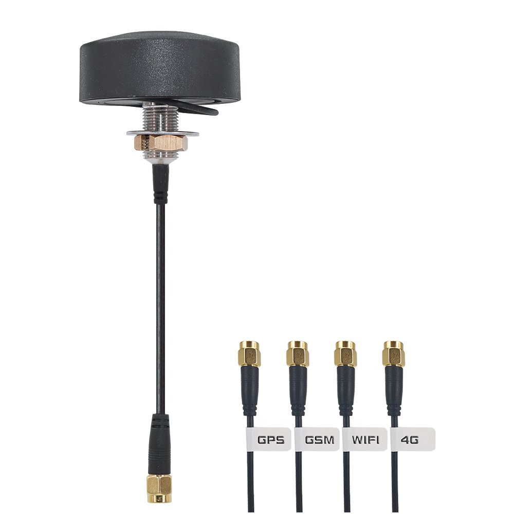 Omnidirectional 1575.42MHz/1602MHz Waterproof GPS GSM WIFI 4G Combo Antenna Screw Mount Combination for Outdoor Navigation