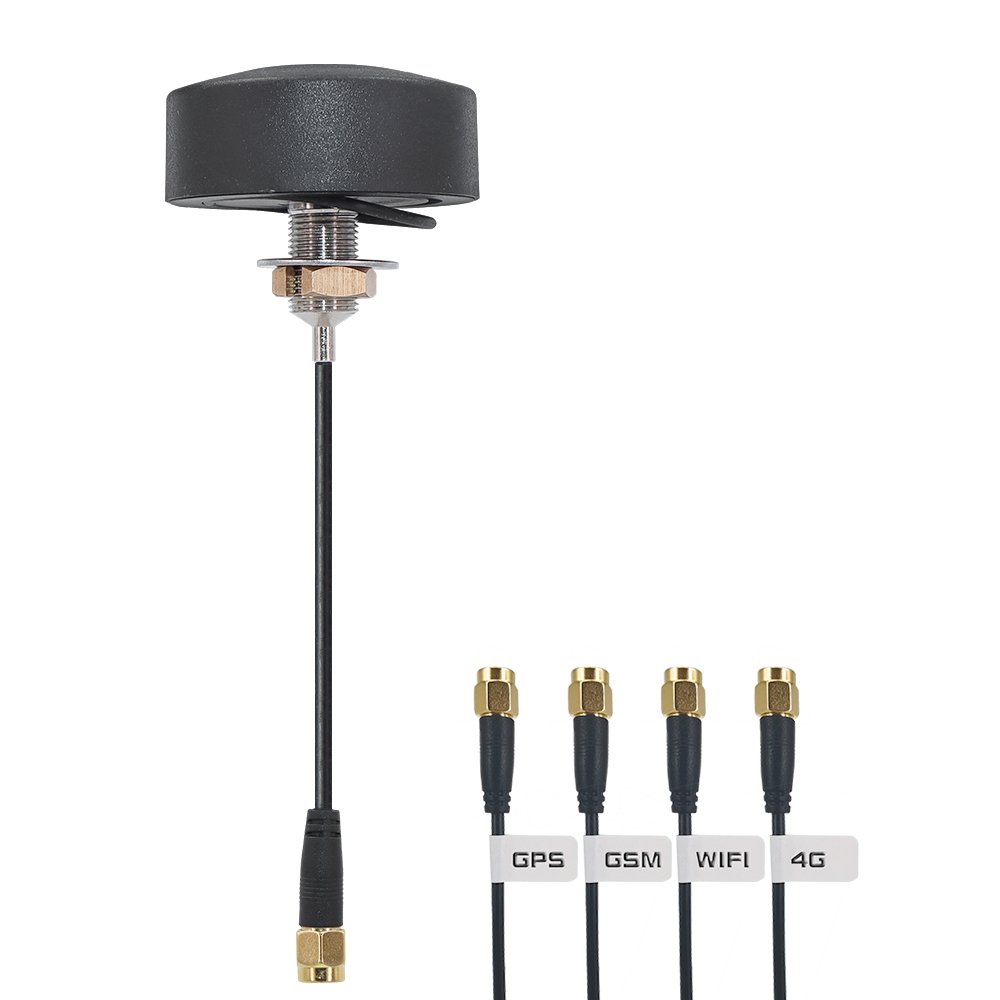 Omnidirectional 1575.42MHz/1602MHz Waterproof GPS GSM WIFI 4G Combo Antenna Screw Mount Combination for Outdoor Navigation