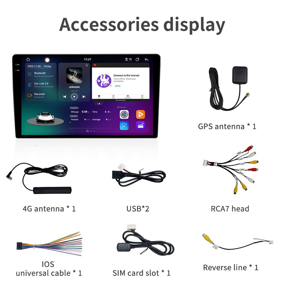 Universal Android 13 UIS7870 QLED 2K Screen Car DVD Player Car GPS Navigation Radio 8 Core 2.7GHz 2K NPU 8 Tops 6 NM EUV