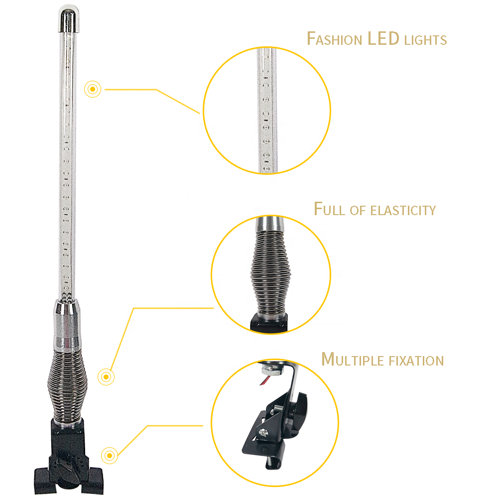 Carfu Car Accessories AC-1184 Universal Car Accessories With LED Light Car Antenna