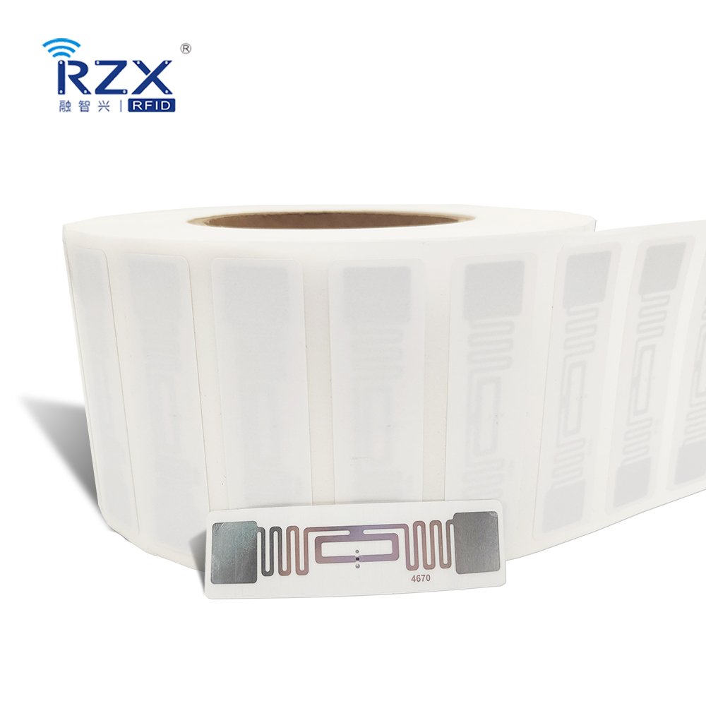 Supply Chain 70*14MM Antenna MONZA R6 RFID Labels Adhesive Smart Rfid Tag Inventory Asset Tracking