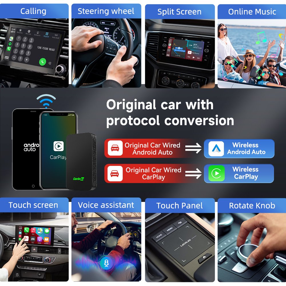 Original Wired to Wireless Ai Box Carlinkit 5.0 2Air Android Auto 12 Dongle Carlink Carplay Adapter for Apple Vw Audi Car Play