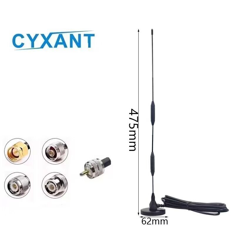 UV Double Segment Car Suction Antenna Handheld Walkie-Talkie External Antenna to Enhance Communication Signal