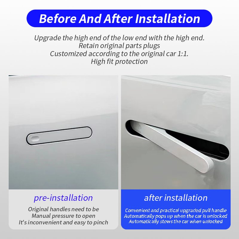 Smart Electric Door Handle Auto Hide for LEAPMOTOR Silence Anti Pinch Automatic Soft Close Electric Door Handle C01/C11(4 Pack)