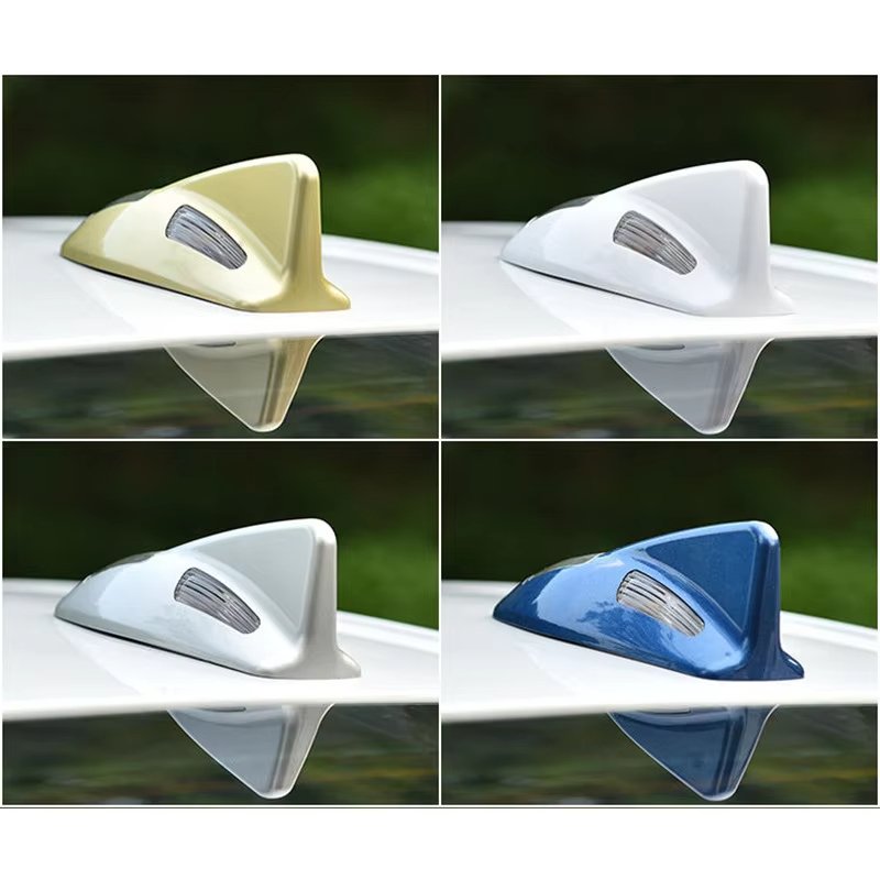 Universal Solar Power Car Antenna Led Light Warning Flash Shark Fin Antenna Double Side Lighting Shark Fin Warning Light