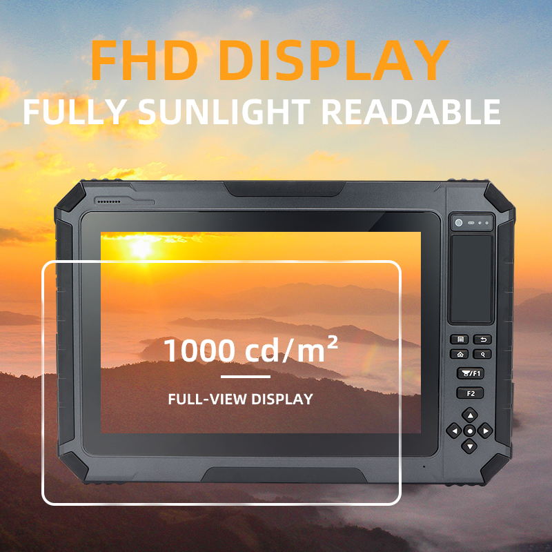HUGEROCK T101 Sunlight Readable Displayport 1920*1200 1000nit high light Rfid Reader Long Barcode Scanner rugged Tablet PC