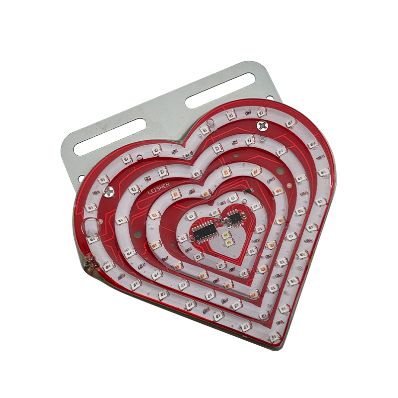 Heart Shape Plastic License Plate Led Decoration Light Accessories for Motorcycles Cars Trucks