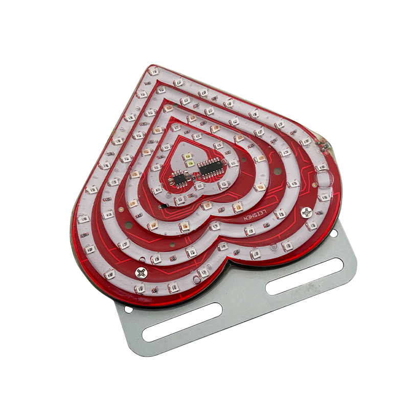 Heart Shape Plastic License Plate Led Decoration Light Accessories for Motorcycles Cars Trucks